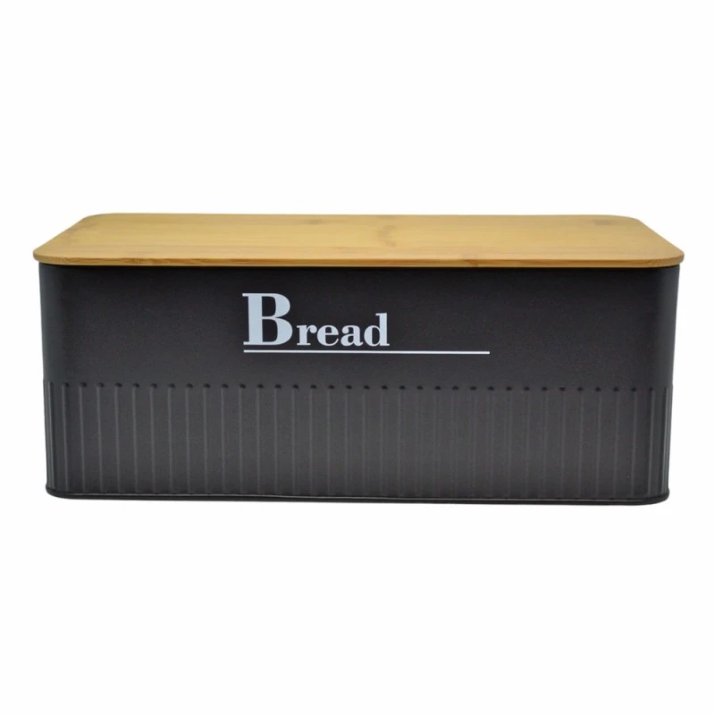 ΨΩΜΙΕΡΑ ΜΕΤΑΛΛΙΚΗ ΜΑΥΡΗ Bread ΜΕ ΜΠΑΜΠΟΥ ΚΑΠΑΚΙ 33x18x13εκ. ANKOR