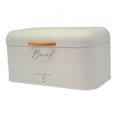 ΨΩΜΙΕΡΑ ΜΕΤΑΛΛΙΚΗ ΚΡΕΜ Bread ΜΕ ΞΥΛΙΝΗ ΛΑΒΗ 30x18x16εκ.ANKOR