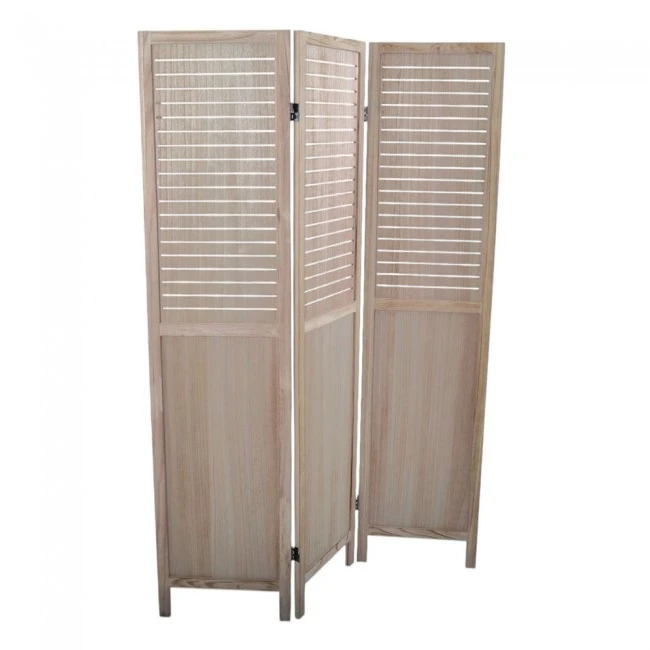 ΠΑΡΑΒΑΝ ΞΥΛΙΝΟ ΤΡΙΠΛΟ ΣΕ ΦΥΣΙΚΟ ΧΡΩΜΑ 120x6x170εκ.ANKOR