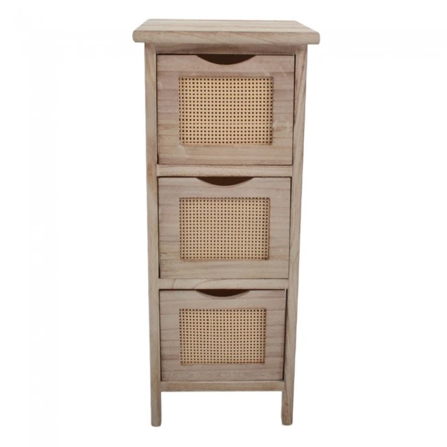 ΣΥΡΤΑΡΙΕΡΑ ΞΥΛΙΝΗ ΜΕ 3 ΣΥΡΤΑΡΙΑ ΡΑΤΑΝ ΣΕ ΦΥΣΙΚΟ ΧΡΩΜΑ 26x32x62εκ.ANKOR