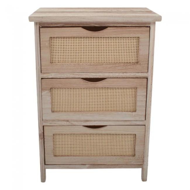 ΣΥΡΤΑΡΙΕΡΑ ΞΥΛΙΝΗ ΜΕ 3 ΣΥΡΤΑΡΙΑ ΡΑΤΑΝ ΣΕ ΦΥΣΙΚΟ ΧΡΩΜΑ 40x29x58εκ.ANKOR