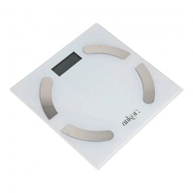 ΗΛΕΚΤΡΟΝΙΚΗ ΖΥΓΑΡΙΑ ΜΠΑΝΙΟΥ ΜΕ ΛΙΠΟΜΕΤΡΗΤΗ ΚΑΙ BLUETOOTH ΣΕ ΑΣΠΡΟ ΧΡΩΜΑ ANKOR