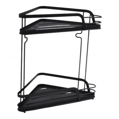 ΡΑΦΙΕΡΑ ΜΠΑΝΙΟΥ ΓΩΝΙΑΚΗ ΔΙΠΛΗ ΜΕΤΑΛΛΙΚΗ ΣΕ ΜΑΥΡΟ ΧΡΩΜΑ 22x22x31,5εκ. ANKOR