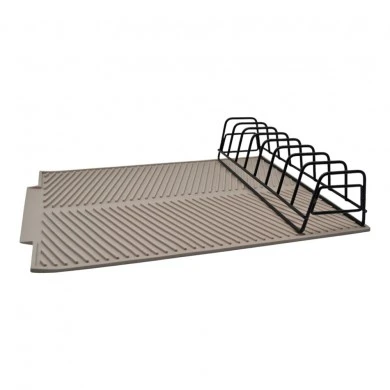 ΠΙΑΤΟΘΗΚΗ ΜΕΤΑΛΛΙΚΗ ΜΕ ΔΙΣΚΟ ΣΙΛΙΚΟΝΗΣ ΣΕ TAUPE ΧΡΩΜΑ 42x33x8εκ. ANKOR