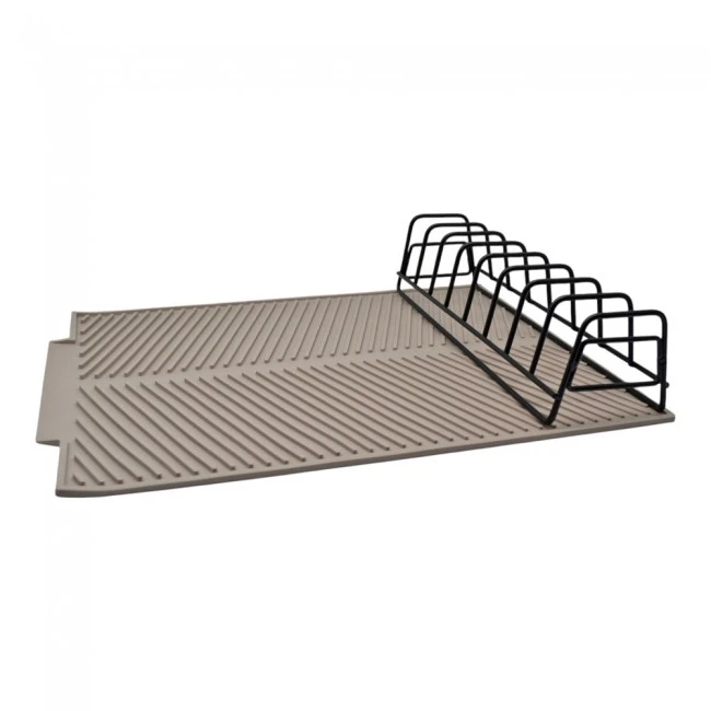 ΠΙΑΤΟΘΗΚΗ ΜΕΤΑΛΛΙΚΗ ΜΕ ΔΙΣΚΟ ΣΙΛΙΚΟΝΗΣ ΣΕ TAUPE ΧΡΩΜΑ 42x33x8εκ. ANKOR