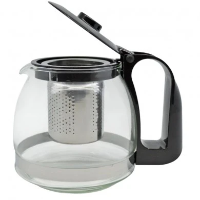 ΤΣΑΓΙΕΡΑ ΓΥΑΛΙΝΗ ΜΕ ΙΝΟΧ ΦΙΛΤΡΟ 0,70lt ΔΙΑΦΑΝΗ ΜΕ ΠΛΑΣΤΙΚΗ ΜΑΥΡΗ ΛΑΒΗ ANKOR