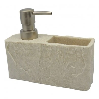 DISPENSER ΠΟΛΥΕΣΤΕΡΙΚΟ ΜΕ ΘΗΚΗ ΚΑΙ ΦΥΣΙΚΗ ΟΨΗ ΠΕΤΡΑΣ ΣΕ ΜΠΕΖ ΧΡΩΜΑ 16,5x5,5x13,8εκ.ANKOR