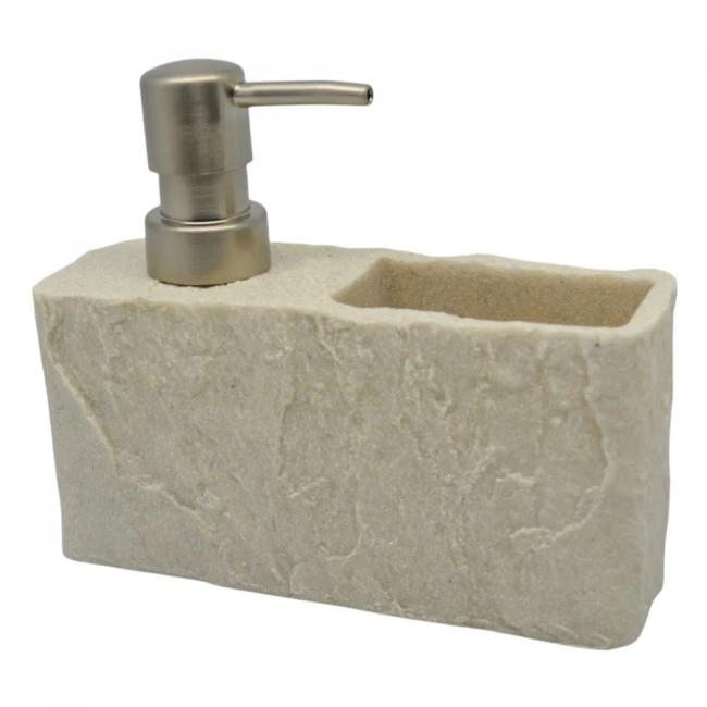 DISPENSER ΠΟΛΥΕΣΤΕΡΙΚΟ ΜΕ ΘΗΚΗ ΚΑΙ ΦΥΣΙΚΗ ΟΨΗ ΠΕΤΡΑΣ ΣΕ ΜΠΕΖ ΧΡΩΜΑ 16,5x5,5x13,8εκ.ANKOR