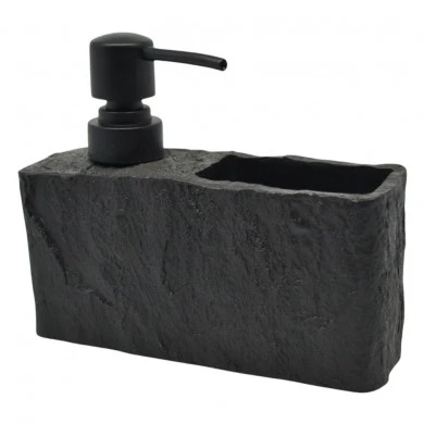 DISPENSER ΠΟΛΥΕΣΤΕΡΙΚΟ ΜΕ ΘΗΚΗ ΚΑΙ ΦΥΣΙΚΗ ΟΨΗ ΠΕΤΡΑΣ ΣΕ ΜΑΥΡΟ ΧΡΩΜΑ 16,5x5,5x13,8εκ.ANKOR