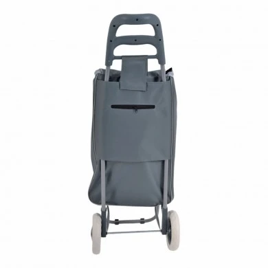 ΚΑΡΟΤΣΙ ΛΑΪΚΗΣ ΜΕΤΑΛΛΙΚΟ ΜΕ ΓΚΡΙ ΣΑΚΟ LOVE SHOPPING 35x27x94εκ. ANKOR