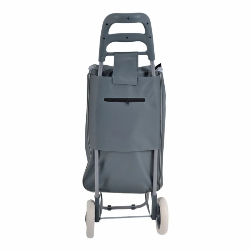ΚΑΡΟΤΣΙ ΛΑΪΚΗΣ ΜΕΤΑΛΛΙΚΟ ΜΕ ΓΚΡΙ ΣΑΚΟ LOVE SHOPPING 35x27x94εκ. ANKOR
