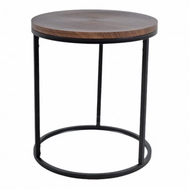 ΤΡΑΠΕΖΑΚΙ ΞΥΛΙΝΟ ΜΕ ΜΑΥΡΟ ΜΕΤΑΛΛΙΚΟ ΣΚΕΛΕΤΟ 40x40x45εκ. ANKOR