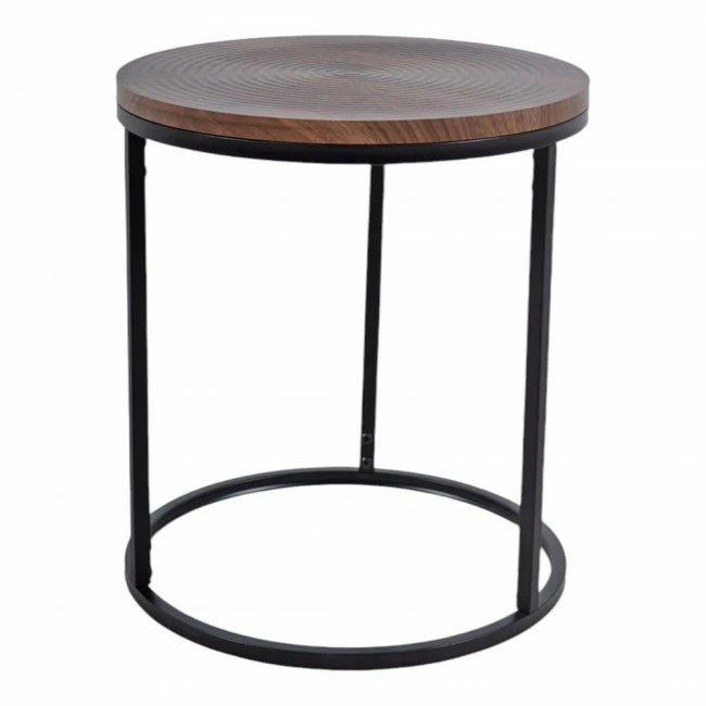 ΤΡΑΠΕΖΑΚΙ ΞΥΛΙΝΟ ΜΕ ΜΑΥΡΟ ΜΕΤΑΛΛΙΚΟ ΣΚΕΛΕΤΟ 40x40x45εκ. ANKOR