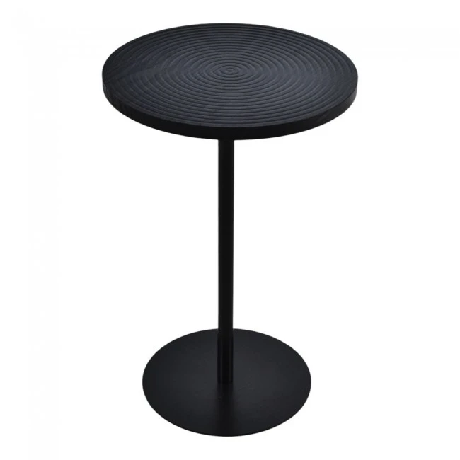 ΤΡΑΠΕΖΑΚΙ ΞΥΛΙΝΟ ΜΑΥΡΟ ΜΕ ΜΑΥΡΗ ΜΕΤΑΛΛΙΚΗ ΒΑΣΗ 35x35x53,5εκ. ANKOR