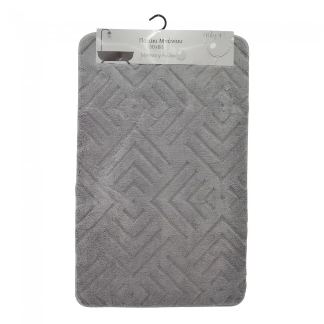 ΠΑΤΑΚΙ ΜΠΑΝΙΟΥ MEMORY FOAM ΣΕ ΓΚΡΙ ΧΡΩΜΑ ΜΕ PVC ΠΛΑΤΗ 50x80εκ.ANKOR