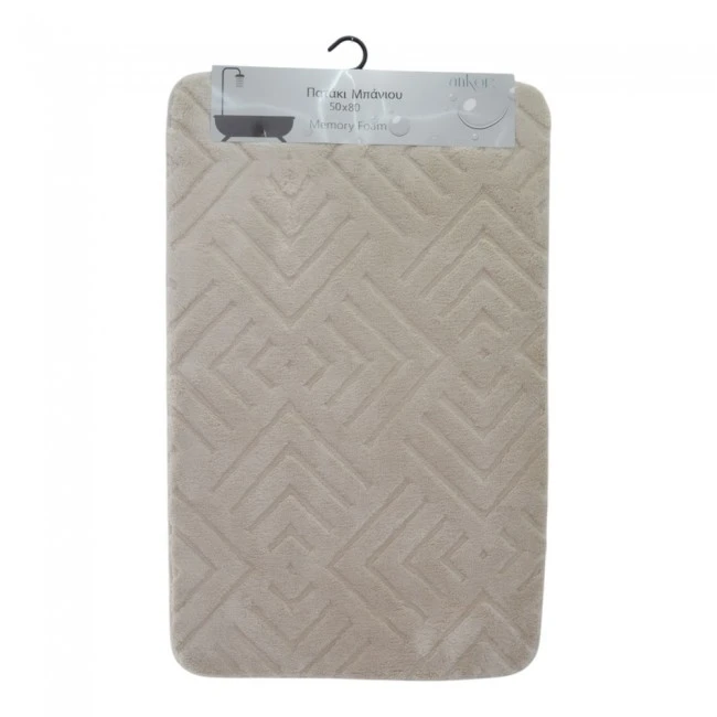 ΠΑΤΑΚΙ ΜΠΑΝΙΟΥ MEMORY FOAM ΣΕ ΜΠΕΖ ΧΡΩΜΑ ΜΕ PVC ΠΛΑΤΗ 50x80εκ.ANKOR