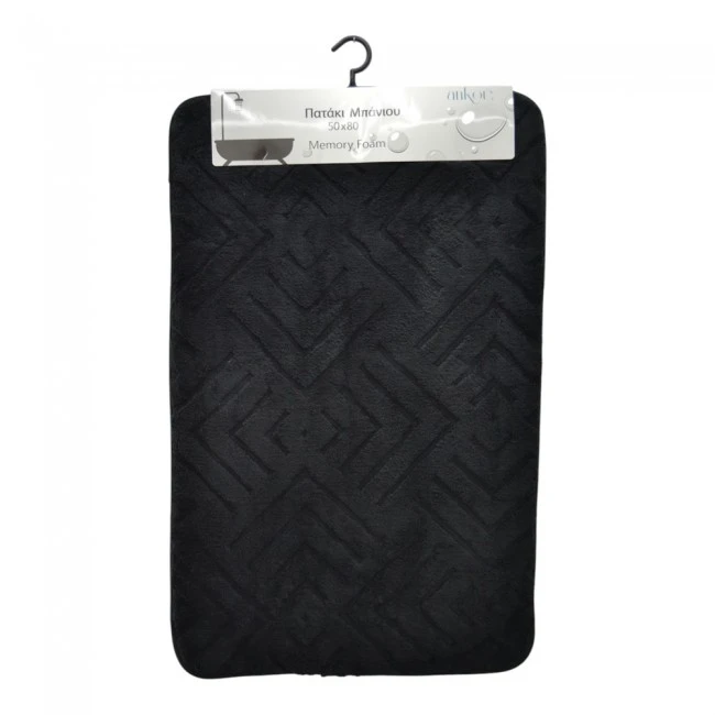 ΠΑΤΑΚΙ ΜΠΑΝΙΟΥ MEMORY FOAM ΣΕ ΜΑΥΡΟ ΧΡΩΜΑ ΜΕ PVC ΠΛΑΤΗ 50x80εκ.ANKOR