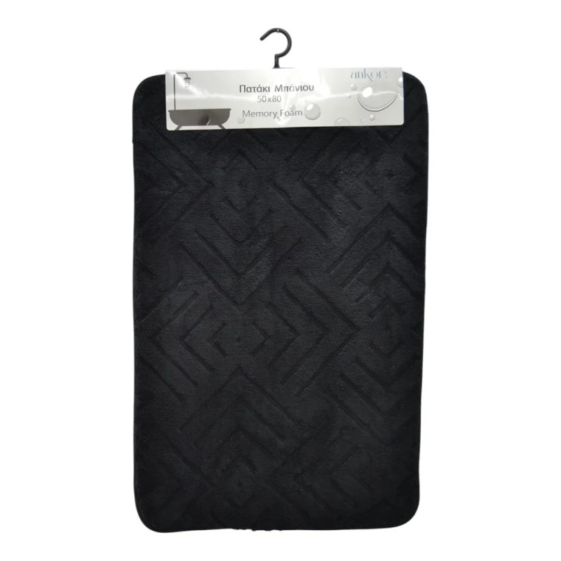 ΠΑΤΑΚΙ ΜΠΑΝΙΟΥ MEMORY FOAM ΣΕ ΜΑΥΡΟ ΧΡΩΜΑ ΜΕ PVC ΠΛΑΤΗ 50x80εκ.ANKOR