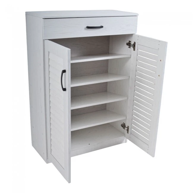 ΠΑΠΟΥΤΣΟΘΗΚΗ ΝΤΟΥΛΑΠΙ ΜΕ ΣΥΡΤΑΡΙ ΞΥΛΙΝΟ 68x32x98εκ.ΣΕ ΑΣΠΡΟ ΧΡΩΜΑ ANKOR