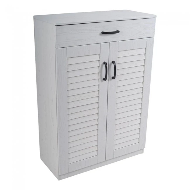 ΠΑΠΟΥΤΣΟΘΗΚΗ ΝΤΟΥΛΑΠΙ ΜΕ ΣΥΡΤΑΡΙ ΞΥΛΙΝΟ 68x32x98εκ.ΣΕ ΑΣΠΡΟ ΧΡΩΜΑ ANKOR