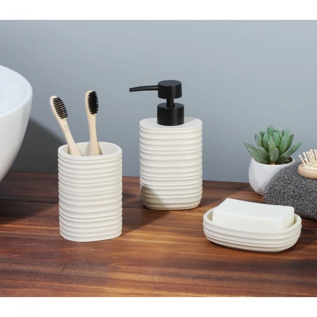 DISPENSER ΠΟΛΥΕΣΤΕΡΙΚΟ ΡΙΓΕ ΣΕ ΧΡΩΜΑ ΜΠΕΖ ΜΑΤ 8,1x8,1x16,9εκ.ANKOR