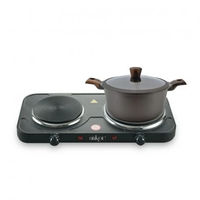 ΕΣΤΙΑ ΗΛΕΚΤΡΙΚΗ ΔΥΟ ΘΕΣΕΩΝ ΕΜΑΓΙΑ 1000W &amp; 1500W ΣΕ ΜΑΥΡΟ ΜΑΤ ΧΡΩΜΑ ANKOR