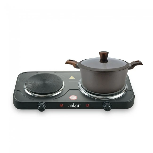 ΕΣΤΙΑ ΗΛΕΚΤΡΙΚΗ ΔΥΟ ΘΕΣΕΩΝ ΕΜΑΓΙΑ 1000W &amp; 1500W ΣΕ ΜΑΥΡΟ ΜΑΤ ΧΡΩΜΑ ANKOR