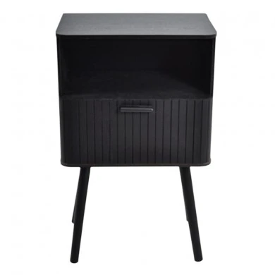 ΚΟΜΟΔΙΝΟ ΞΥΛΙΝΟ ΜΕ ΡΑΦΙ ΚΑΙ ΣΥΡΤΑΡΙ ΣΕ ΜΑΥΡΟ ΧΡΩΜΑ 40x29x65εκ. ANKOR