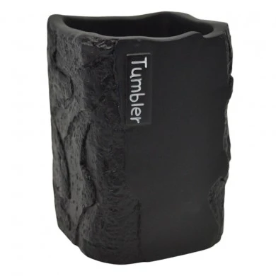 ΠΟΤΗΡΟΘΗΚΗ ΠΟΛΥΕΣΤΕΡΙΚΗ ΜΑΥΡΗ ΜΕ ΟΨΗ ΠΕΤΡΑΣ 7,7x7,7x10,8εκ.ANKOR