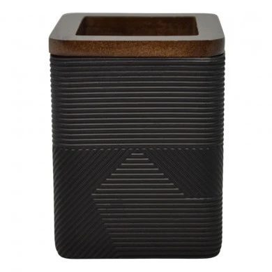 ΠΟΤΗΡΟΘΗΚΗ ΠΟΛΥΕΣΤΕΡΙΚΗ ΜΑΥΡΗ ΤΕΤΡΑΓΩΝΗ ΜΕ ΞΥΛΟ ΑΚΑΚΙΑΣ 8x8x10εκ.ANKOR