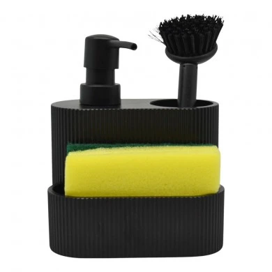 DISPENSER ΚΟΥΖΙΝΑΣ ΠΟΛΥΕΣΤΕΡΙΚΟ ΜΕ ΘΗΚΗ ΓΙΑ ΣΦΟΥΓΓΑΡΙ ΚΑΙ ΒΟΥΡΤΣΑΚΙ  ΜΑΥΡΟ ΧΡΩΜΑ 13,3x9,7x15,7εκ.ANKOR