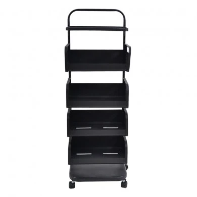 ΤΡΟΛΕΪ ΑΠΟΘΗΚΕΥΣΗΣ ΜΕΤΑΛΛΙΚΟΣ ΜΕ 4 ΚΑΛΑΘΙΑ ΚΑΙ 2 ΡΑΦΙΑ ΣΕ ΜΑΥΡΟ ΜΑΤ ΧΡΩΜΑ 37x22x106εκ. ANKOR