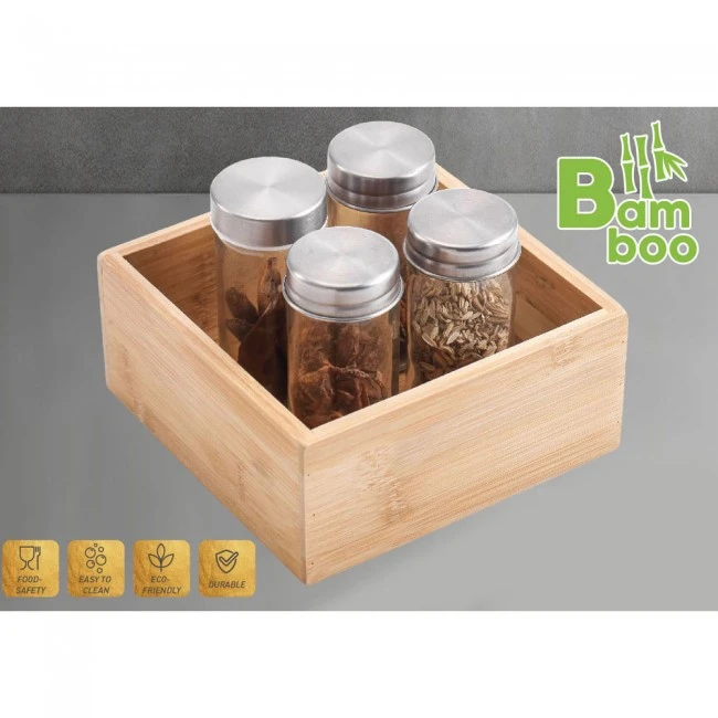 ΚΟΥΤΙ ΑΠΟΘΗΚΕΥΣΗΣ ΚΑΙ ΟΡΓΑΝΩΣΗΣ ΑΠΟ ΞΥΛΟ ΜΠΑΜΠΟΥ 15x15,5x6,8εκ. ANKOR