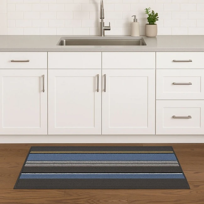 ΔΙΑΔΡΟΜΟΣ ΜΕ ΑΝΤΙΟΛΙΣΘΗΤΙΚΗ ΒΑΣΗ TPR ΜΕ ΓΚΡΙ ΚΑΙ ΜΠΛΕ ΡΙΓΕΣ 70x120εκ. ANKOR