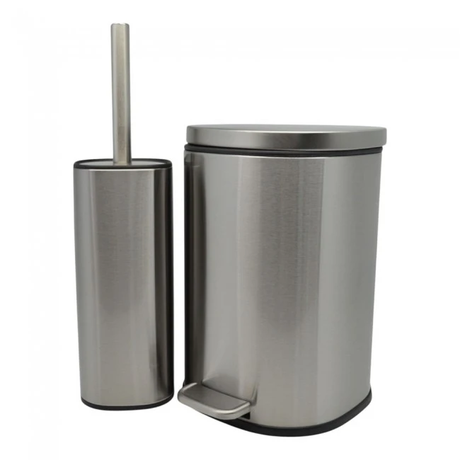 ΣΕΤ ΚΑΛΑΘΙ ΜΠΑΝΙΟΥ 5lt ANYDAY SOFT CLOSE ΚΑΙ ΠΙΓΚΑΛ ΒΟΥΡΤΣΑΚΙ FINGER PRINT PROOF INOX ΜΑΤ ANKOR