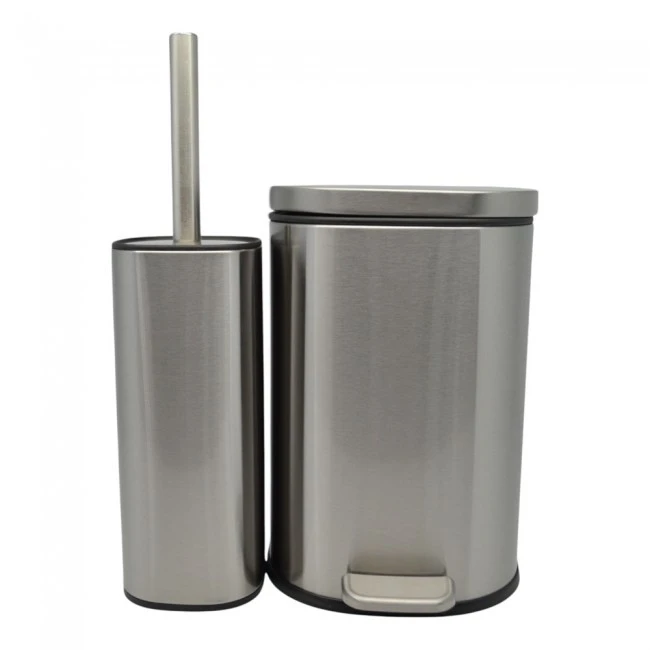 ΣΕΤ ΚΑΛΑΘΙ ΜΠΑΝΙΟΥ 5lt ANYDAY SOFT CLOSE ΚΑΙ ΠΙΓΚΑΛ ΒΟΥΡΤΣΑΚΙ FINGER PRINT PROOF INOX ΜΑΤ ANKOR