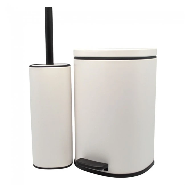 ΣΕΤ ΚΑΛΑΘΙ ΜΠΑΝΙΟΥ 5lt ANYDAY SOFT CLOSE ΚΑΙ ΠΙΓΚΑΛ ΒΟΥΡΤΣΑΚΙ FINGER PRINT PROOF ΑΣΠΡΟ ΜΑΤ ANKOR