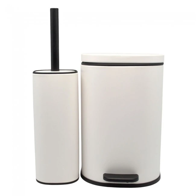 ΣΕΤ ΚΑΛΑΘΙ ΜΠΑΝΙΟΥ 5lt ANYDAY SOFT CLOSE ΚΑΙ ΠΙΓΚΑΛ ΒΟΥΡΤΣΑΚΙ FINGER PRINT PROOF ΑΣΠΡΟ ΜΑΤ ANKOR