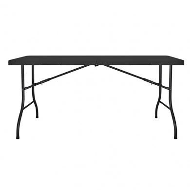 ΤΡΑΠΕΖΙ ΠΤΥΣΣΟΜΕΝΟ ΠΛΑΣΤΙΚΟ ΣΕ ΜΑΥΡΟ ΧΡΩΜΑ ΜΕ ΜΕΤΑΛΛΙΚΑ ΠΟΔΙΑ ΚΑΙ ΚΛΕΙΣΙΜΟ ΒΑΛΙΤΣΑ 152x70x74εκ. ANKOR