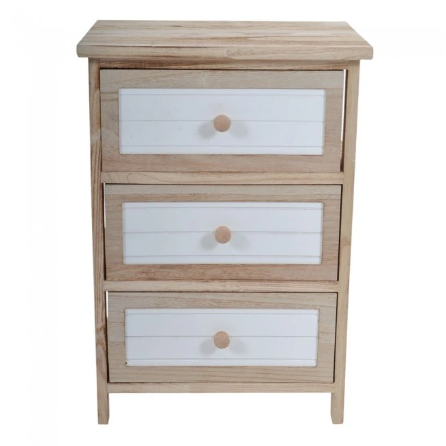 ΣΥΡΤΑΡΙΕΡΑ ΞΥΛΙΝΗ ΜΕ 3 ΣΥΡΤΑΡΙΑ ΣΕ ΦΥΣΙΚΟ ΚΑΙ ΑΣΠΡΟ ΧΡΩΜΑ 40x29x58εκ.ANKOR