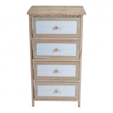 ΣΥΡΤΑΡΙΕΡΑ ΞΥΛΙΝΗ ΜΕ 4 ΣΥΡΤΑΡΙΑ ΣΕ ΦΥΣΙΚΟ ΚΑΙ ΑΣΠΡΟ ΧΡΩΜΑ 40x29x73εκ.ANKOR