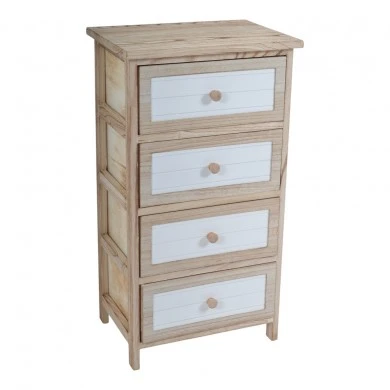 ΣΥΡΤΑΡΙΕΡΑ ΞΥΛΙΝΗ ΜΕ 4 ΣΥΡΤΑΡΙΑ ΣΕ ΦΥΣΙΚΟ ΚΑΙ ΑΣΠΡΟ ΧΡΩΜΑ 40x29x73εκ.ANKOR