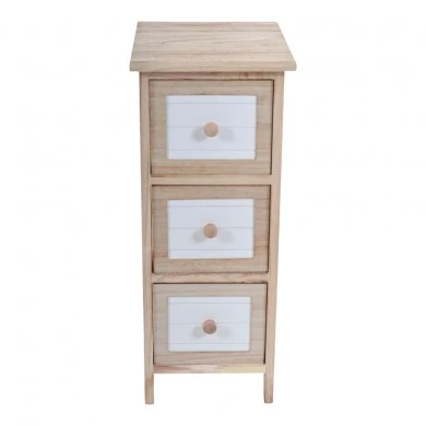 ΣΥΡΤΑΡΙΕΡΑ ΞΥΛΙΝΗ ΜΕ 3 ΣΥΡΤΑΡΙΑ ΣΕ ΦΥΣΙΚΟ ΚΑΙ ΑΣΠΡΟ ΧΡΩΜΑ 26x32x62εκ.ANKOR