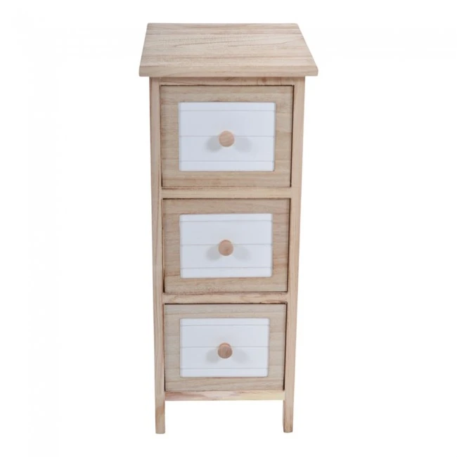 ΣΥΡΤΑΡΙΕΡΑ ΞΥΛΙΝΗ ΜΕ 3 ΣΥΡΤΑΡΙΑ ΣΕ ΦΥΣΙΚΟ ΚΑΙ ΑΣΠΡΟ ΧΡΩΜΑ 26x32x62εκ.ANKOR