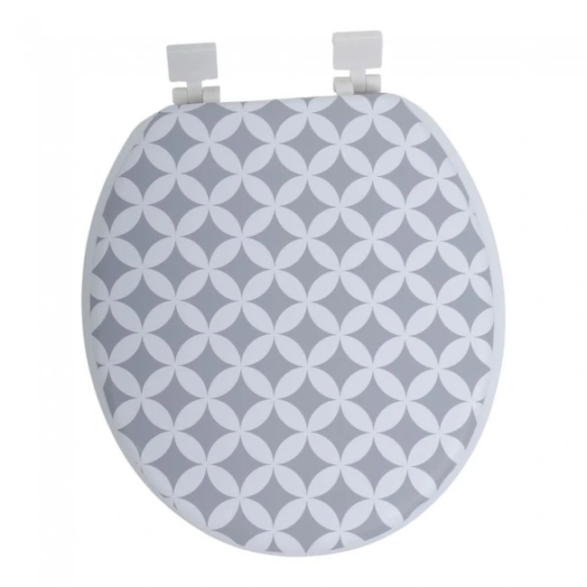 ΚΑΠΑΚΙ ΤΟΥΑΛΕΤΑΣ ΜΑΛΑΚΟ ΓΚΡΙ ΓΕΩΜΕΤΡΙΚΟ ΜΟΤΙΒΟ 26-36x39εκ. ANKOR