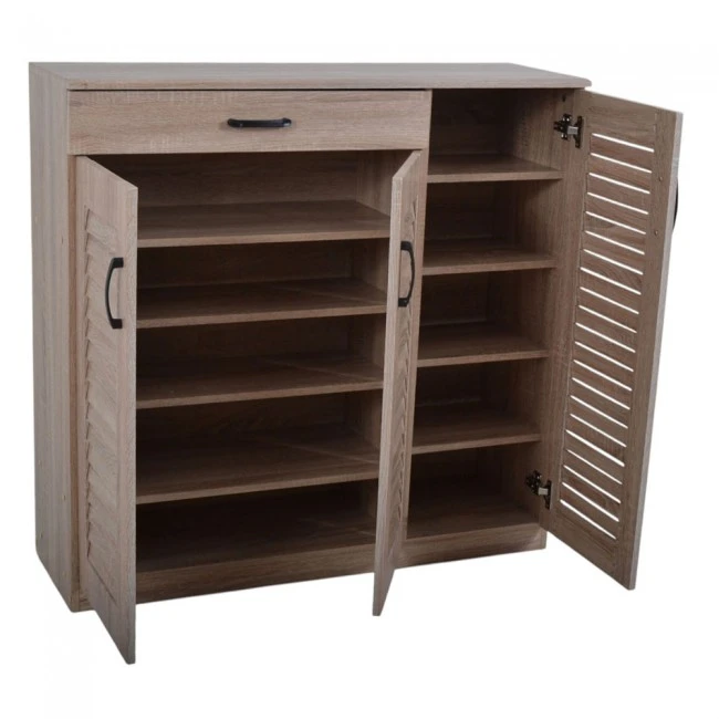 ΠΑΠΟΥΤΣΟΘΗΚΗ ΝΤΟΥΛΑΠΙ ΔΙΠΛΟ ΜΕ ΣΥΡΤΑΡΙ ΞΥΛΙΝΟ ΣΕ ΦΥΣΙΚΟ ΧΡΩΜΑ 102x32x98εκ.  ANKOR