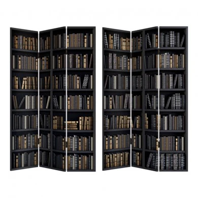 ΠΑΡΑΒΑΝ ΤΡΙΠΛΟ ΣΕ ΤΥΠΩΜΕΝΟ ΚΑΜΒΑ ΜΕ ΜΑΥΡΗ ΒΙΒΛΙΟΘΗΚΗ 180x120x2,5εκ.ANKOR