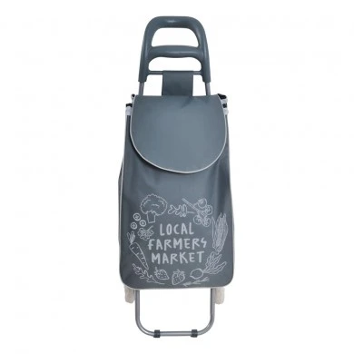 ΚΑΡΟΤΣΙ ΛΑΪΚΗΣ ΜΕΤΑΛΛΙΚΟ ΜΕ ΓΚΡΙ ΣΑΚΟ FARMERS MARKET 35x27x94εκ. ANKOR