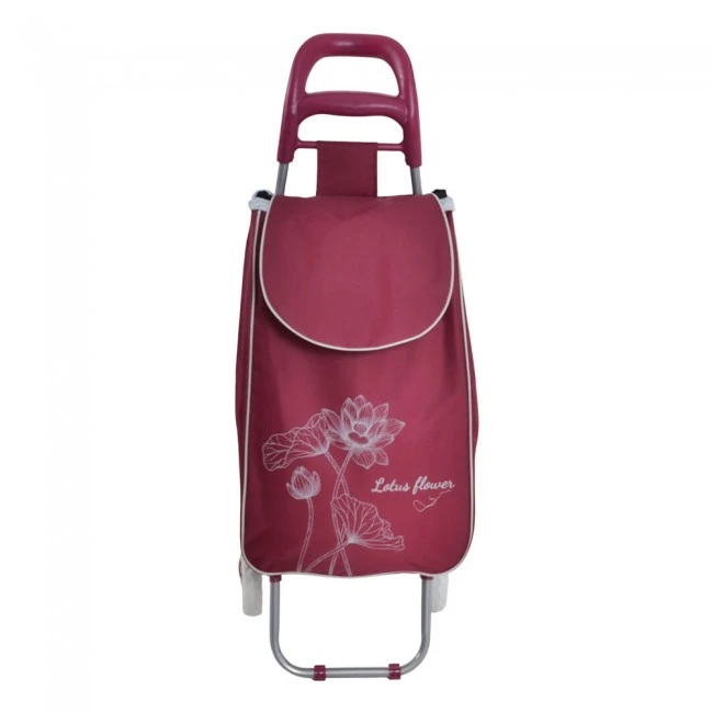 ΚΑΡΟΤΣΙ ΛΑΪΚΗΣ ΜΕΤΑΛΛΙΚΟ ΜΕ ΜΠΟΡΝΤΟ ΣΑΚΟ ΚΑΙ ΣΧΕΔΙΟ ΛΩΤΟΥΣ 35x27x94εκ. ANKOR