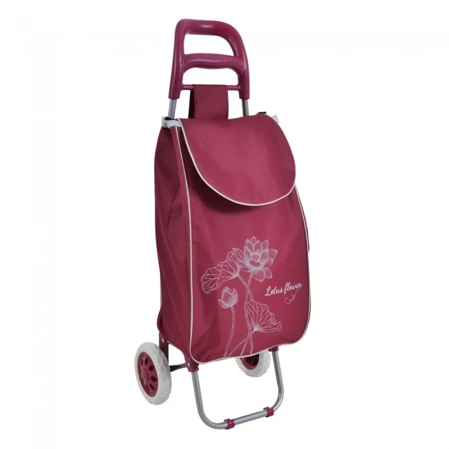 ΚΑΡΟΤΣΙ ΛΑΪΚΗΣ ΜΕΤΑΛΛΙΚΟ ΜΕ ΜΠΟΡΝΤΟ ΣΑΚΟ ΚΑΙ ΣΧΕΔΙΟ ΛΩΤΟΥΣ 35x27x94εκ. ANKOR